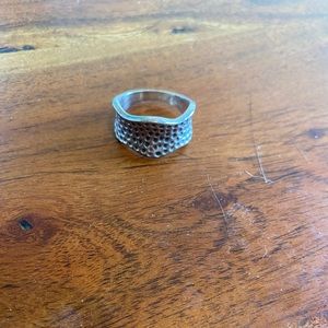Hammered silver ring